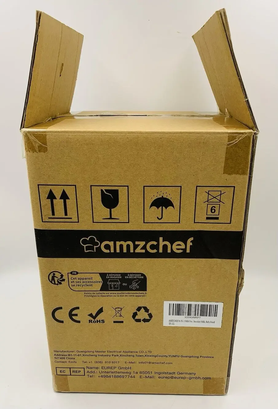 AMZCHEF 8-IN-1 Milk Frother and Steamer 550 Watts, 21 oz Split Stainless Stee...